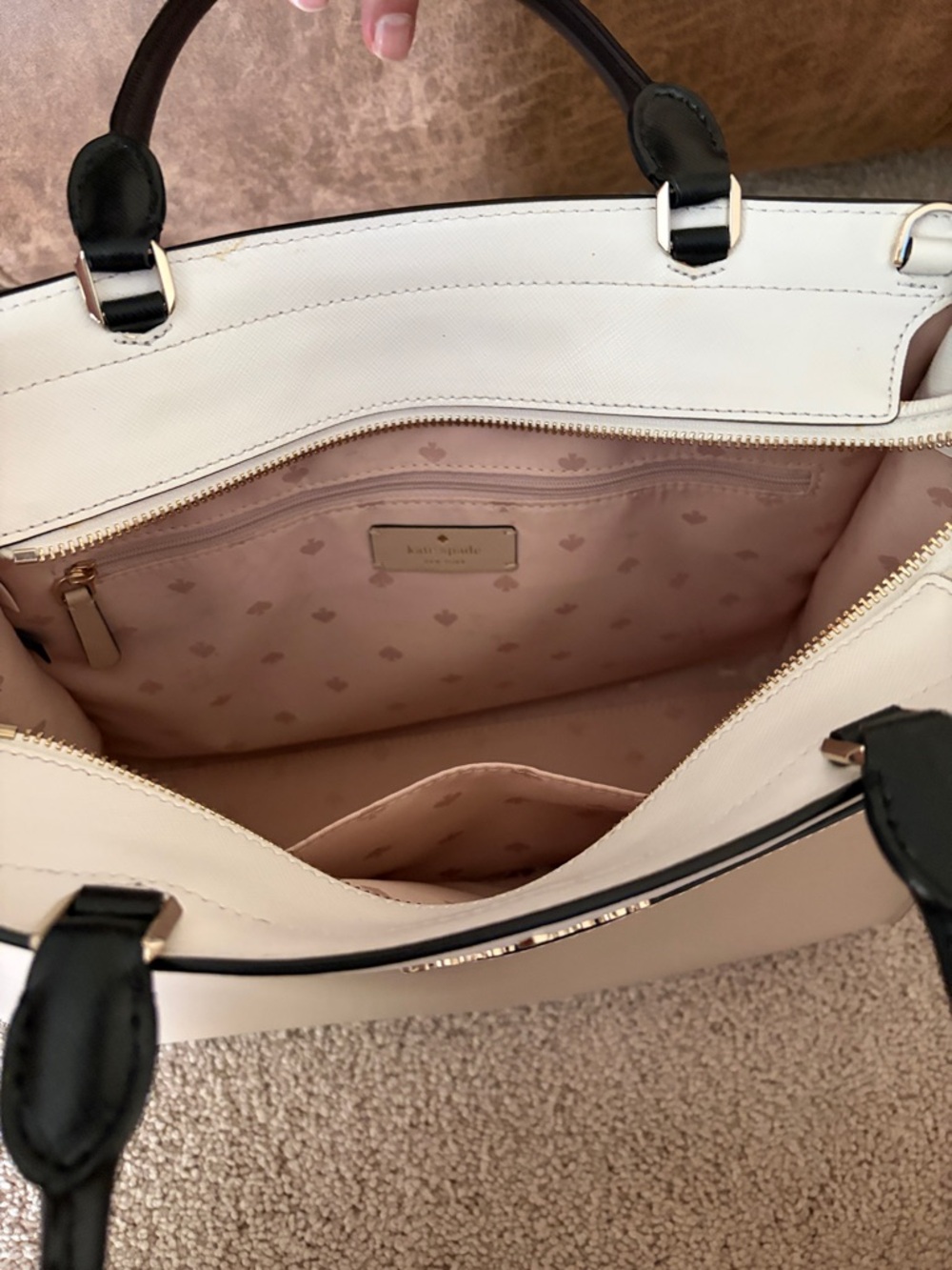 kate spade Colorblock Satchel in Blush, White & Black - Picture 9 of 9